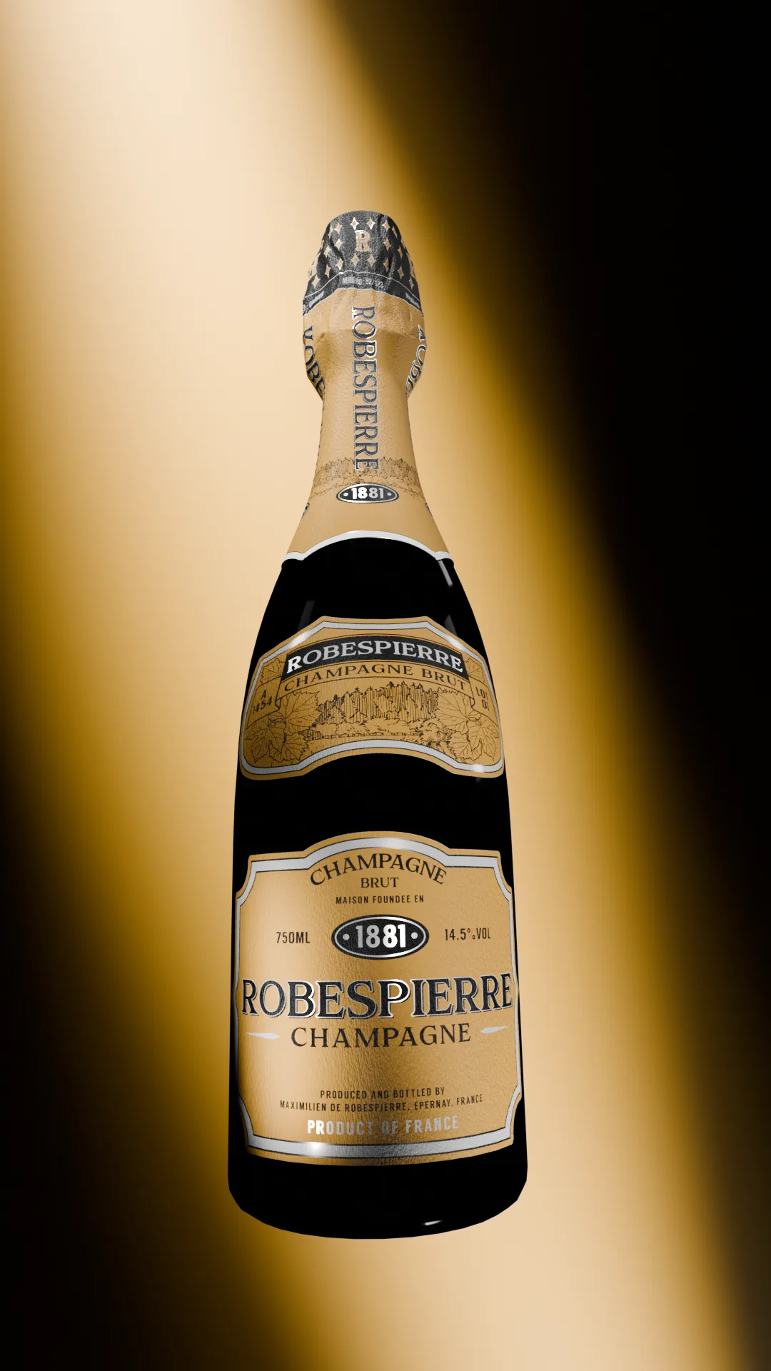 Champagne Robespierre — The bottle under the spotlight