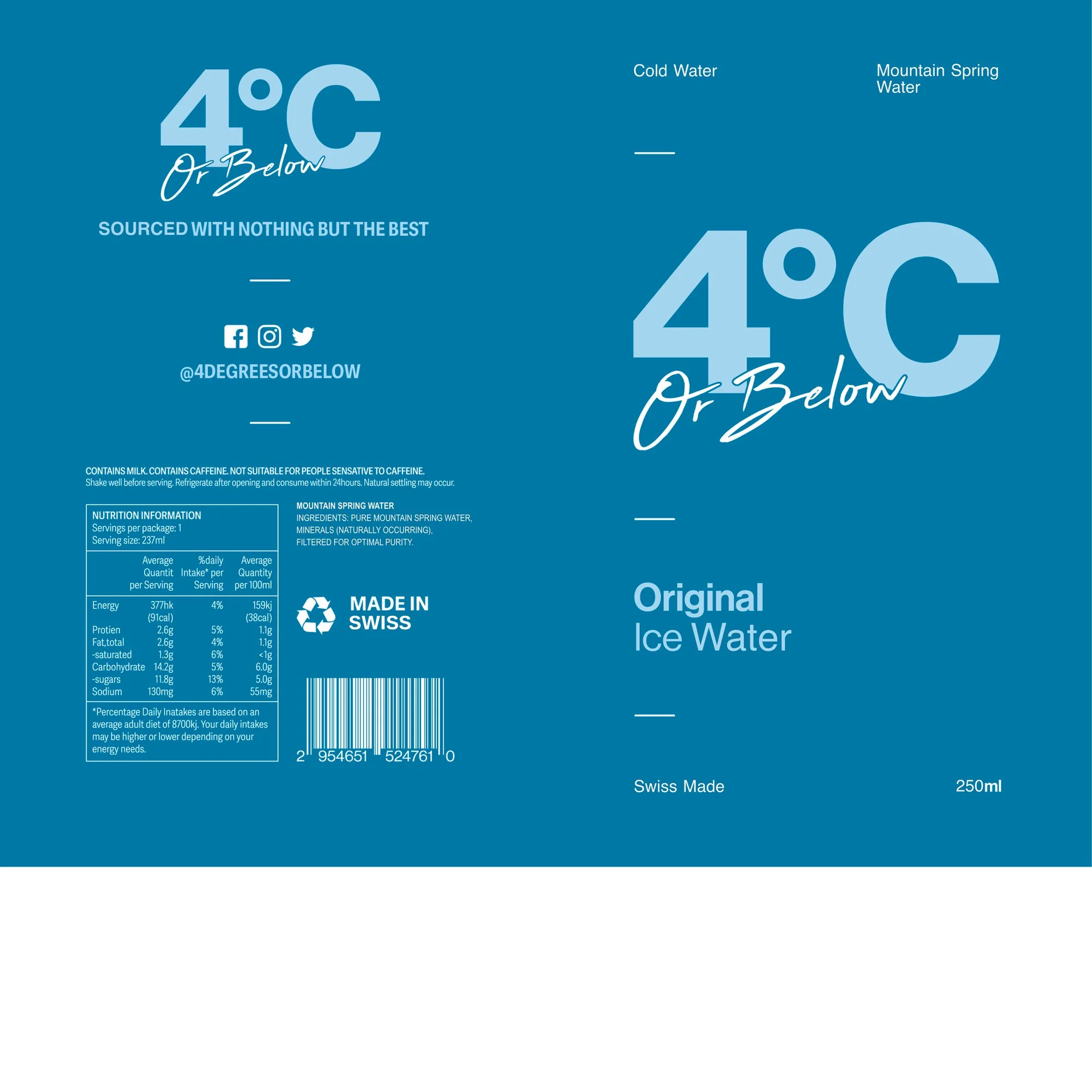 4°C Or Below — The wrap, flat