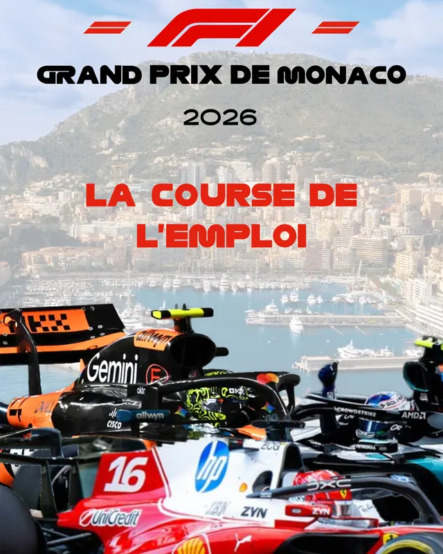 La course de l'emploi — “The job race”: a job-application leaflet disguised as a Monaco Grand Prix programme