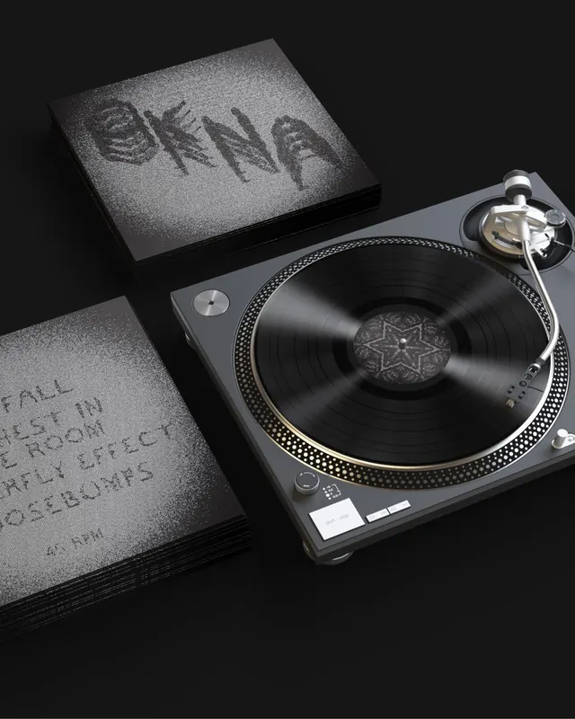 OKNA — An imagined 7-inch single for Travis Scott, sleeve and record