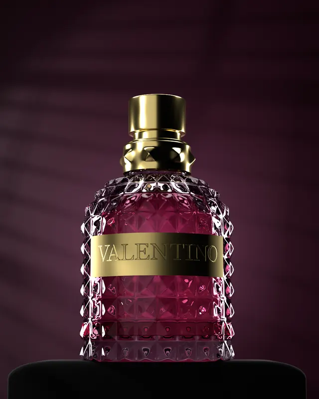Valentino Donna — The Valentino Donna bottle and its box, reinterpreted in 3D