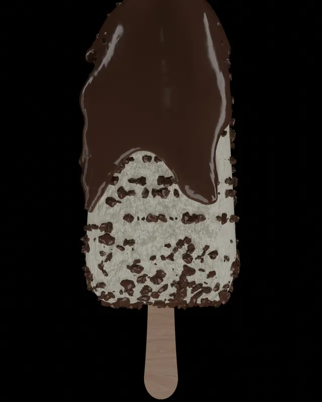 Yunm — Publicité et identité d'une glace au caramel, nappage chocolat, entièrement sous Blender