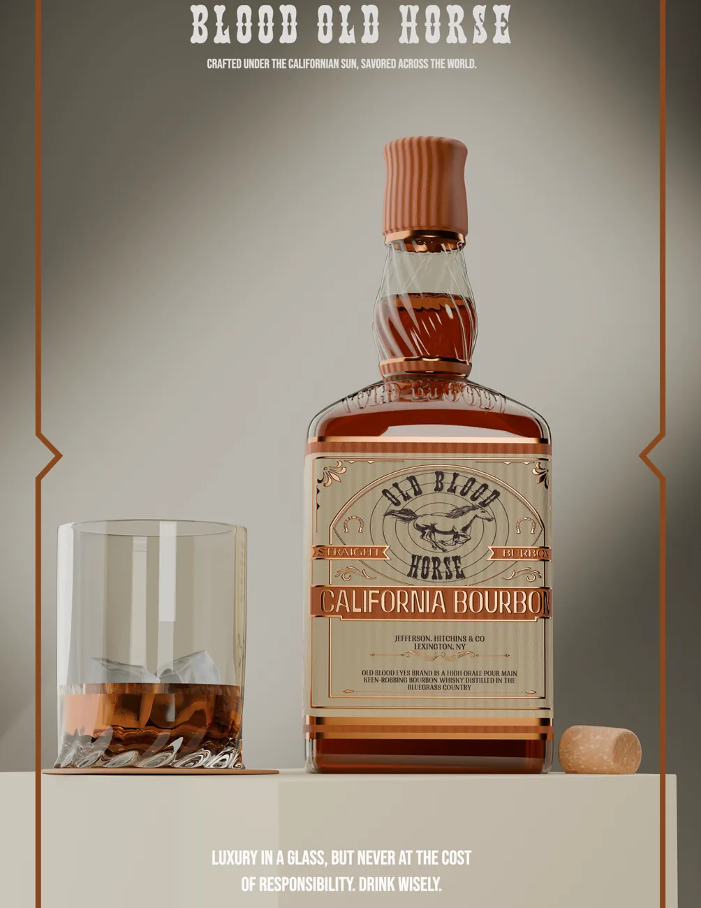 Old Blood Horse — An identity created for Old Blood Horse, an invented Californian bourbon