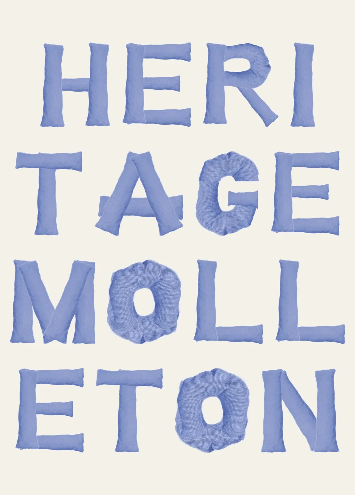Héritage Molleton — Set with the cushion letters of the alphabet.